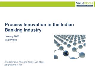 Process Innovation in the Indian Banking Industry