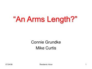 “An Arms Length?”