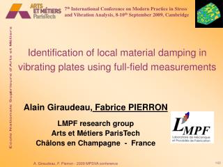 Identification of local material damping in vibrating plates using full-field measurements