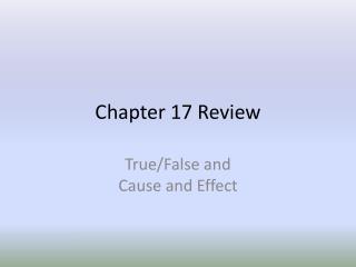Chapter 17 Review