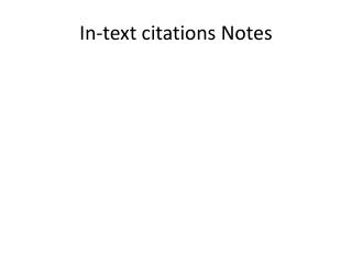 In-text citations Notes