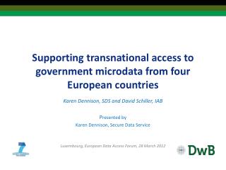 Supporting transnational access to government microdata from four European countries