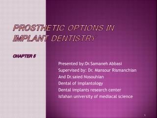 Prosthetic Options in Implant Dentistry chapter 5