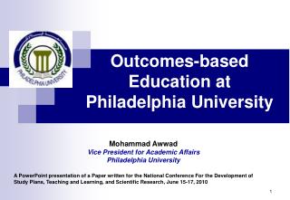 Outcomes-based Education at Philadelphia University