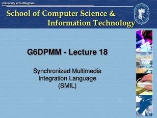 G6DPMM - Lecture 18