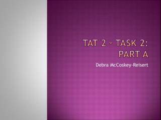 TAT 2 – Task 2: Part A