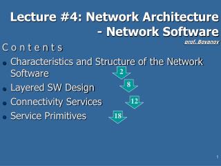 Lecture #4: Network Architecture - Network Software prof. Boyanov