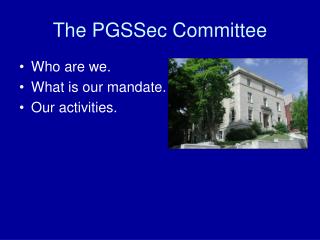 The PGSSec Committee