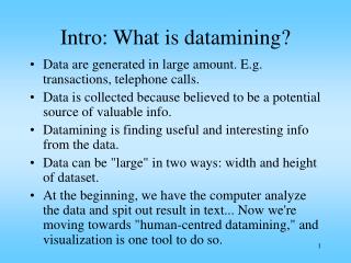Intro: What is datamining?