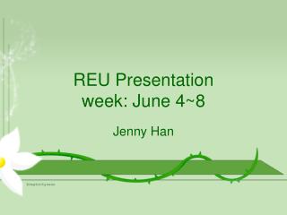 REU Presentation week: June 4~8