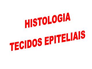 HISTOLOGIA TECIDOS EPITELIAIS