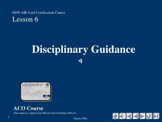 Disciplinary Guidance