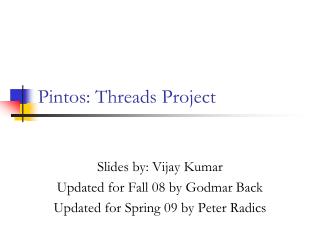 Pintos: Threads Project