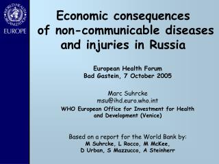 Economic consequences of non-communicable diseases and injuries in Russia