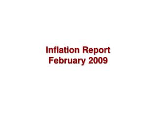 Inflation Report February 2009