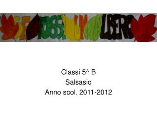 Classi 5^ B Salsasio Anno scol. 2011-2012