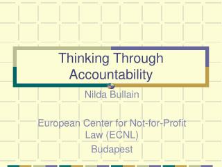 Thinking Through Accountability