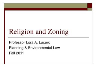 Religion and Zoning