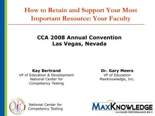 How to Retain and Support Your Most Important Resource: Your Faculty