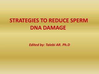 STRATEGIES TO REDUCE SPERM DNA DAMAGE