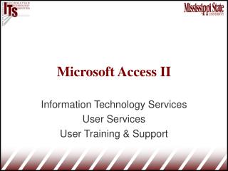 Microsoft Access II