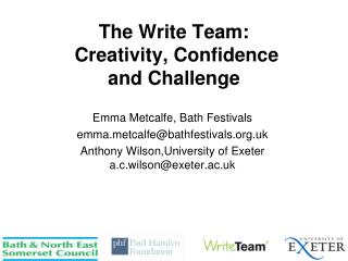 The Write Team: Creativity, Confidence and Challenge