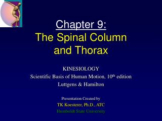 Chapter 9: The Spinal Column and Thorax