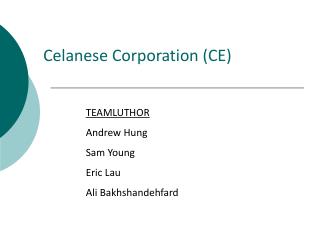 Celanese Corporation (CE)