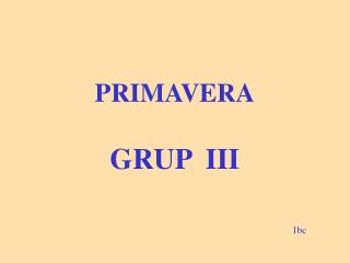PRIMAVERA GRUP III