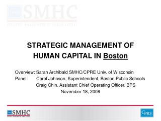 STRATEGIC MANAGEMENT OF HUMAN CAPITAL IN Boston