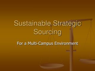 Sustainable Strategic Sourcing
