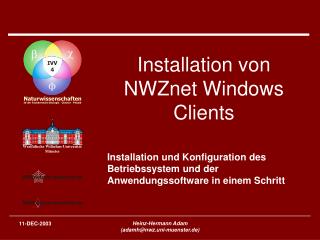 Installation von NWZnet Windows Clients