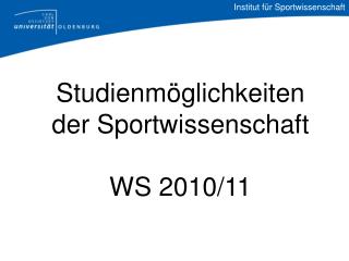 Institut für Sportwissenschaft