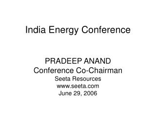 India Energy Conference