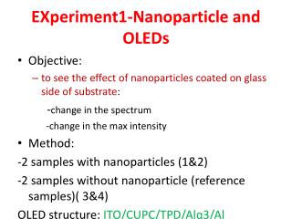 EXperiment1-Nanoparticle and OLEDs
