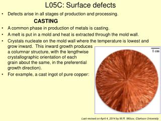 L05C: Surface defects