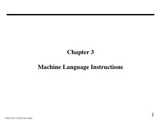 Chapter 3 Machine Language Instructions