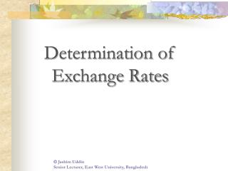 Determination of Exchange Rates