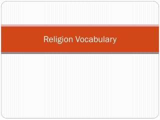 Religion Vocabulary