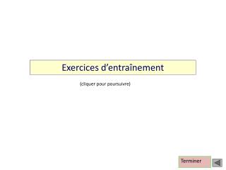 Exercices d’entraînement