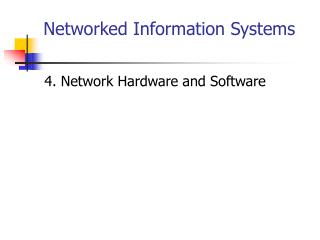 Networked Information Systems