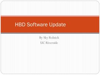 HBD Software Update