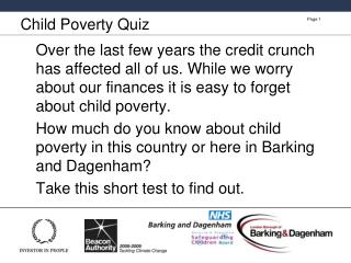 Child Poverty Quiz
