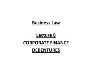 Business Law Lecture 8