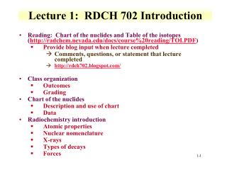 Lecture 1: RDCH 702 Introduction