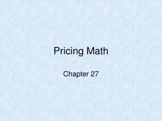 Pricing Math