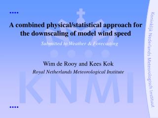 A combined physical/statistical approach for the downscaling of model wind speed