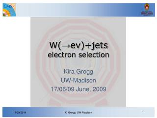 W( → eν)+jets electron selection