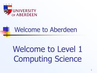 Welcome to Level 1 Computing Science