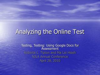 Analyzing the Online Test